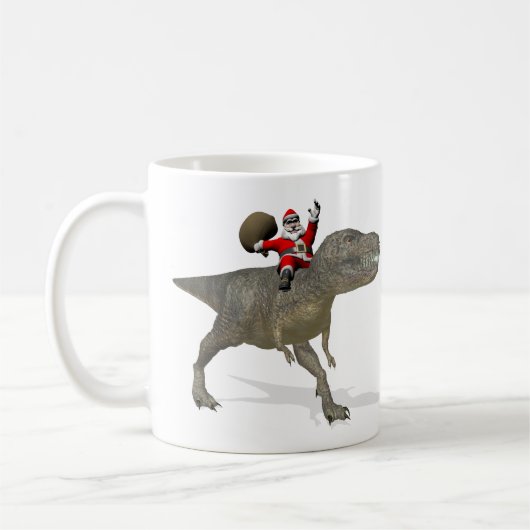 Weihnachtsmann auf Tyrannosaurus Rex Kaffeetasse (Links)