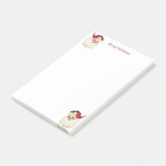 Weihnachtsmann auf Weiß Post-it Klebezettel (angewinkelt)