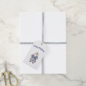 Weihnachtsmann-Aufkleber Geschenkanhänger (Mit Garn)