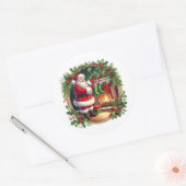 Weihnachtsmann-Aufkleber Runder Aufkleber (Umschlag)