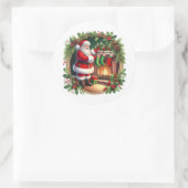 Weihnachtsmann-Aufkleber Runder Aufkleber (Tasche)