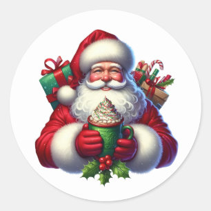 Weihnachtsmann-Aufkleber Runder Aufkleber