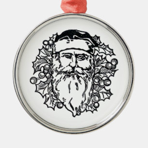 Weihnachtsmann aus der alten Welt Silbernes Ornament