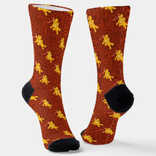 Weihnachtsmann aus Lebkuchen auf gemütlichem Stric Socken