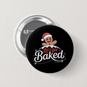Weihnachtsmann aus Lebkuchen Familie Lasst uns geb Button