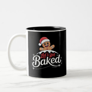 Weihnachtsmann aus Lebkuchen Familie Lasst uns geb Zweifarbige Tasse