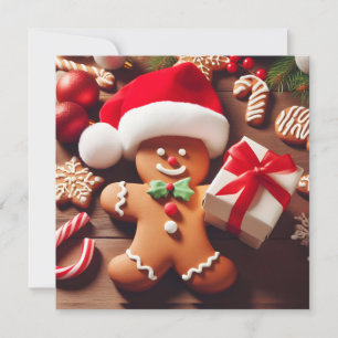 Weihnachtsmann aus Lebkuchen Feiertagskarte