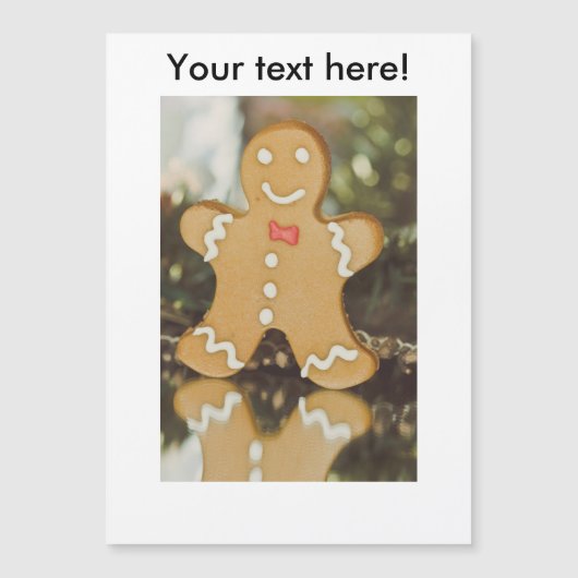 Weihnachtsmann aus Lebkuchen Magnetkarte (Vorderseite)