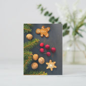 Weihnachtsmann aus Lebkuchen Postkarte (Stehend Vorderseite)