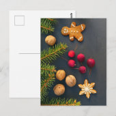 Weihnachtsmann aus Lebkuchen Postkarte (Vorne/Hinten)