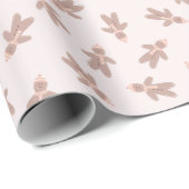 Weihnachtsmann aus Lebkuchen rosa Geschenkpapier (Rolleneckpunkt)