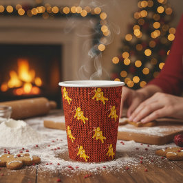 Weihnachtsmann aus Lebkuchen & Strickmuster Weihna Pappbecher