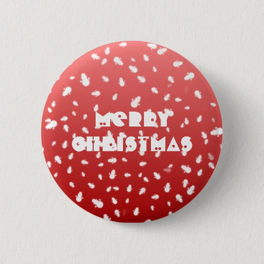 Weihnachtsmann aus Schnee Button (Vorderseite)