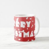 Weihnachtsmann aus Schnee Kaffeetasse (VorderseiteRechts)