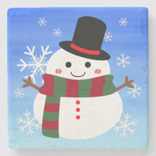 Weihnachtsmann aus Schnee Steinuntersetzer