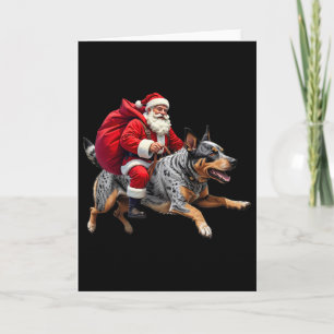 Weihnachtsmann Australian Cattle Dog Weihnachten  Karte