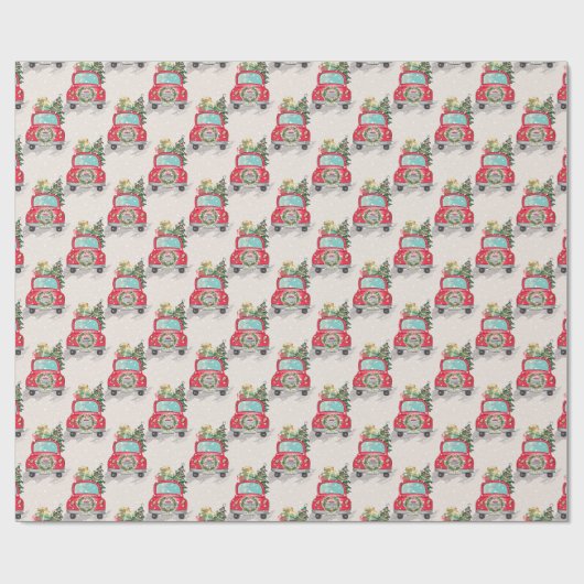 Weihnachtsmann Auto Weihnachtswrapping Papier Geschenkpapier (Flach)