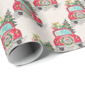 Weihnachtsmann Auto Weihnachtswrapping Papier Geschenkpapier (Rolleneckpunkt)