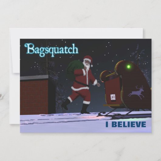 Weihnachtsmann - Bagsquatch-Urlaubskarte Feiertagskarte (Vorderseite)