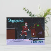 Weihnachtsmann - Bagsquatch-Urlaubskarte Feiertagskarte (Stehend Vorderseite)