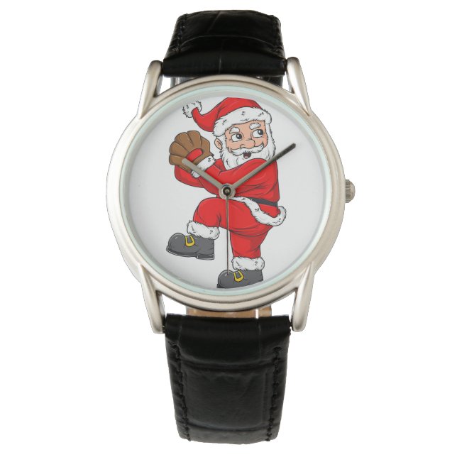Weihnachtsmann Baseball Catcher Boys Girls Armbanduhr (Vorderseite)