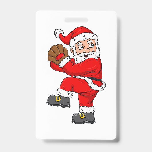 Weihnachtsmann Baseball Catcher Boys Girls Ausweis (Vorderseite)