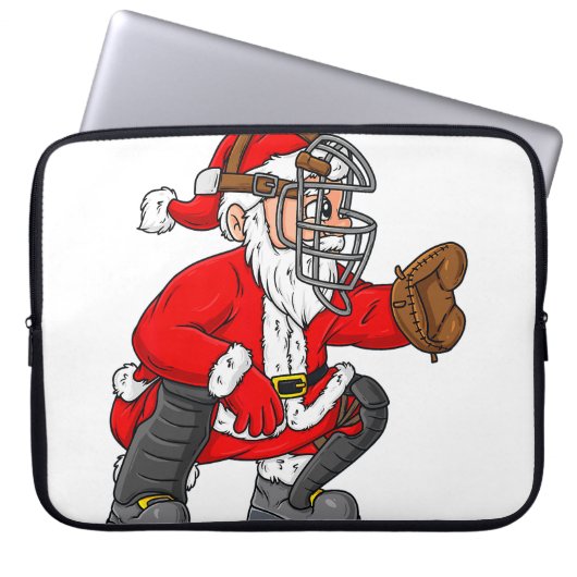 Weihnachtsmann Baseball Catcher Boys Girls Laptopschutzhülle (Vorderseite)