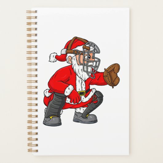 Weihnachtsmann Baseball Catcher Boys Girls Planer (Vorderseite)