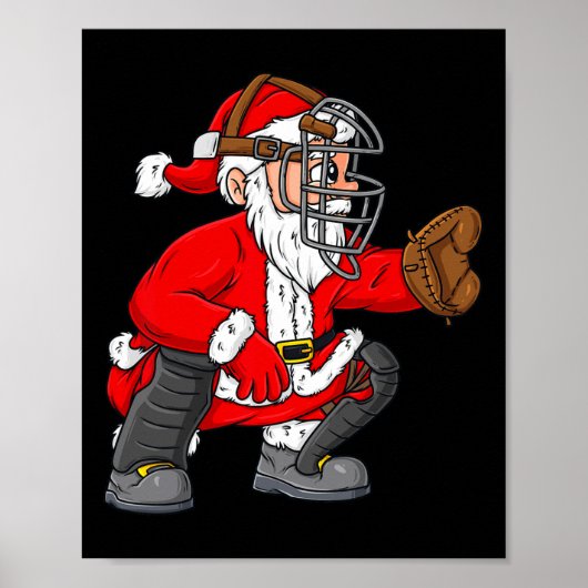Weihnachtsmann Baseball Catcher Boys Girls Poster (Vorne)