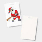 Weihnachtsmann Baseball Pitcher Boys Kinder T Ausweis (Vorder- & Rückseite)