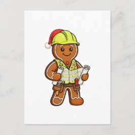 Weihnachtsmann Bauarbeiter Weihnachten 2026 Postkarte