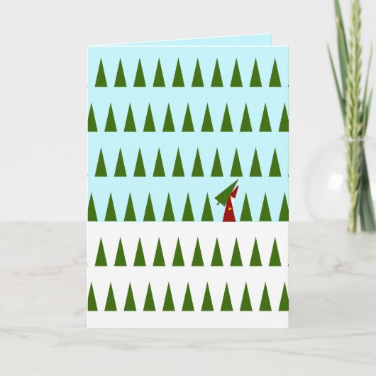 Weihnachtsmann Baum Feiertagskarte (Vorderseite)
