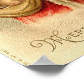 Weihnachtsmann, Baum und Spielzeug Frohe Weihnacht Poster (Ecke)