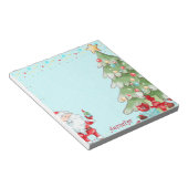 Weihnachtsmann & Baum Whimsical w Name Geschenk Notizblock (angewinkelt)