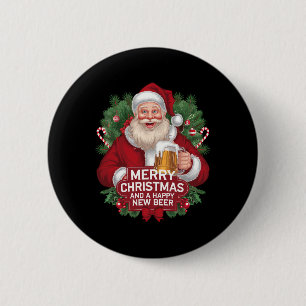 Weihnachtsmann Beer Drinker Geschenk Frohe Weihnac Button