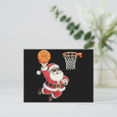 Weihnachtsmann beim Basketball-Dunking Weihnachten (Stehend Vorderseite)