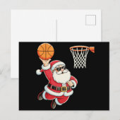 Weihnachtsmann beim Basketball-Dunking Weihnachten (Vorne/Hinten)