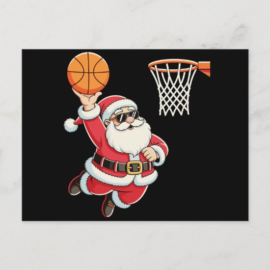 Weihnachtsmann beim Basketball-Dunking Weihnachten (Vorderseite)
