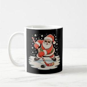 Weihnachtsmann beim Eishockey spielen Weihnachten  Kaffeetasse