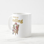 Weihnachtsmann beim Lesen Kaffeetasse (Vorderseite Links)