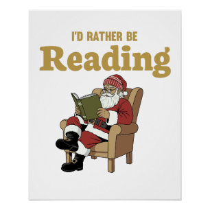 Weihnachtsmann beim Lesen Poster