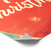 Weihnachtsmann bereitet Weihnachtsgeschenke vor Poster (Ecke)