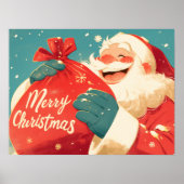 Weihnachtsmann bereitet Weihnachtsgeschenke vor Poster (Vorne)