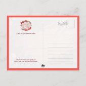 Weihnachtsmann bereitet Weihnachtsgeschenke vor Postkarte (Rückseite)