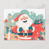 Weihnachtsmann bereitet Weihnachtsgeschenke vor Postkarte (Vorderseite)