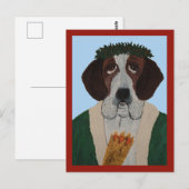 Weihnachtsmann Bernhardiner Postkarte (Vorne/Hinten)