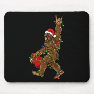 Weihnachtsmann Bigfoot Weihnachtslichter Rocken Sp Mousepad