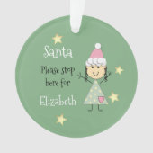 Weihnachtsmann bitte hier grün anhalten ornament (Vorderseite)