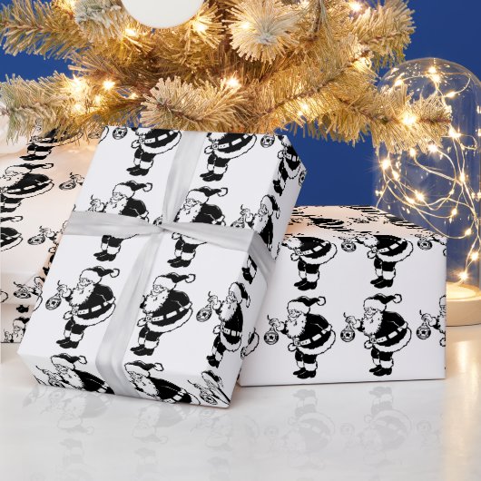 Weihnachtsmann Black & White Geschenkpapier (Feiertage)