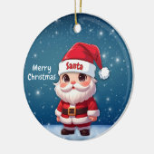 Weihnachtsmann Blau Keramik Ornament (Links)